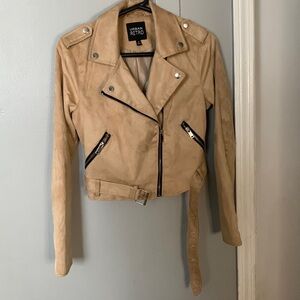 Light brown Forever21 moto jacket